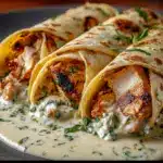 Savory Chicken Wraps with Garlic Cream Sauce Recipe