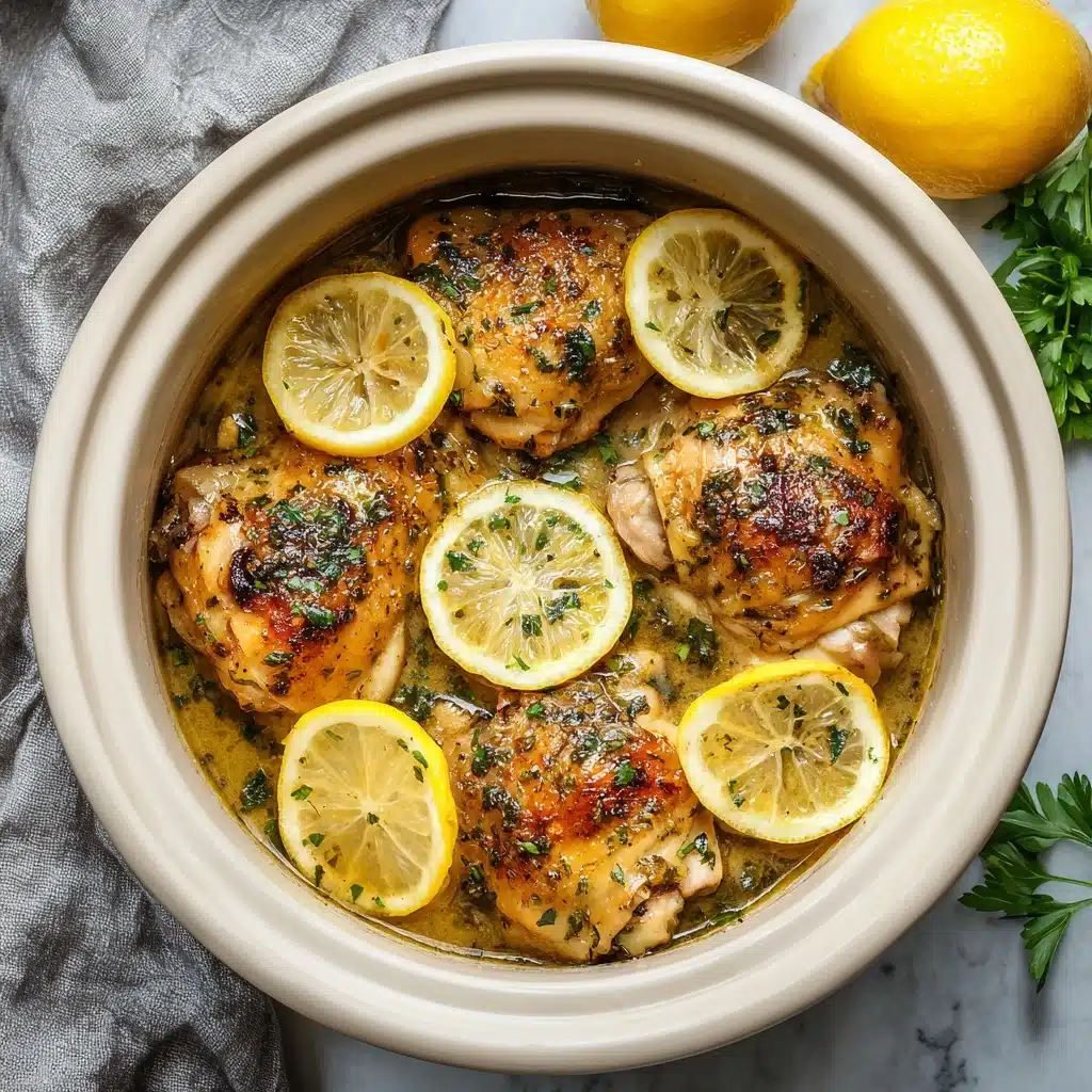 Slow Cooker Lemon Garlic Chicken Recipe - Recipe Image