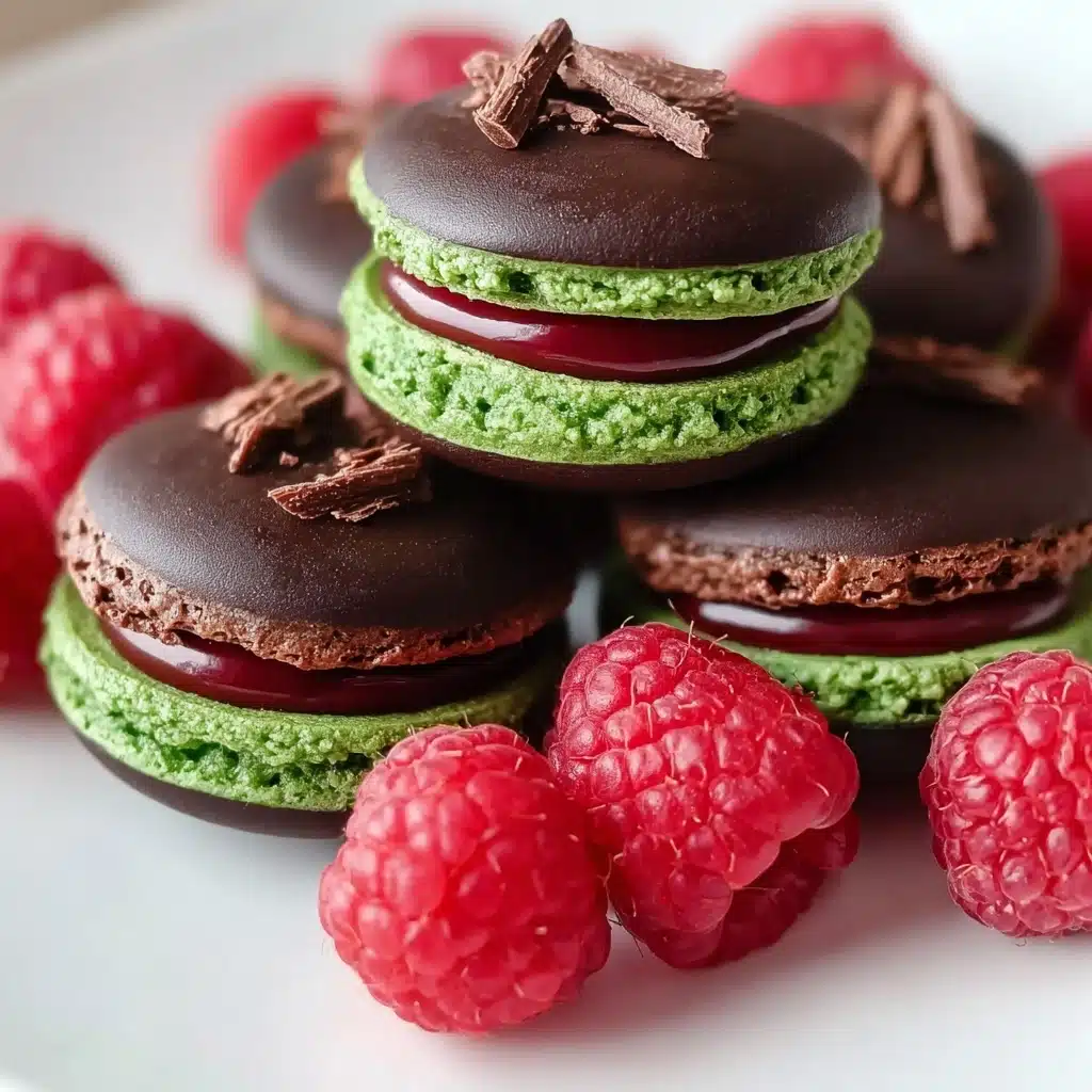 Dark Chocolate Raspberry Macarons Recipe - Recipe Image