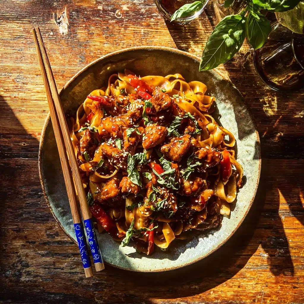 Crispy Garlic Chicken Drunken Noodles Recipe - Recipe Image