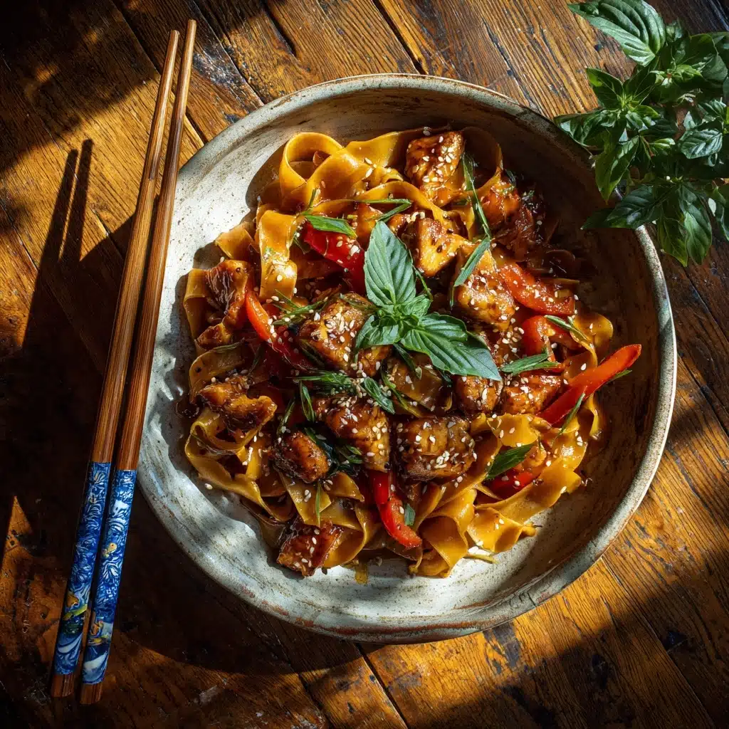 Crispy Garlic Chicken Drunken Noodles Recipe - Recipe Image