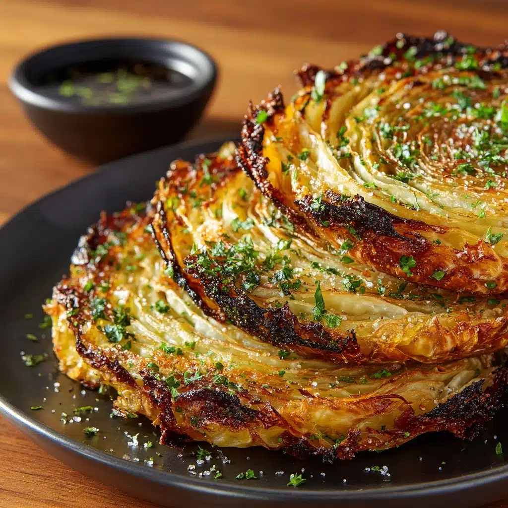 Oven Roasted Garlic Cabbage Steaks Recipe - Recipe Image
