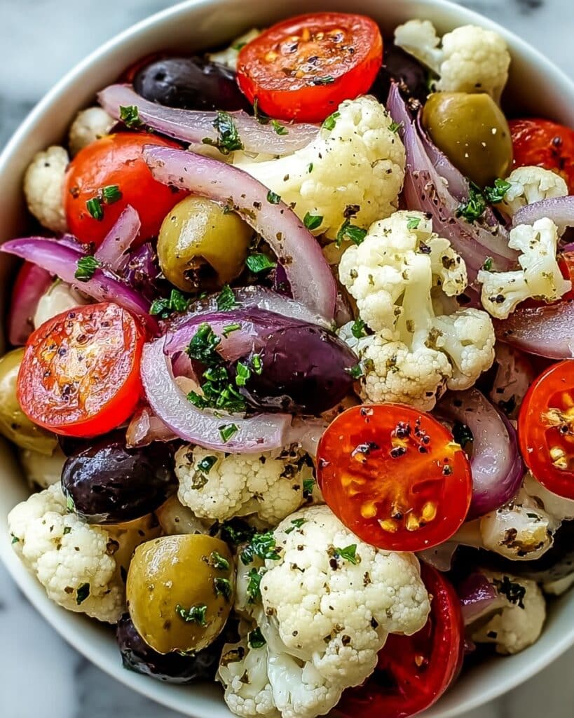 Mediterranean Marinated Cauliflower Salad Recipe