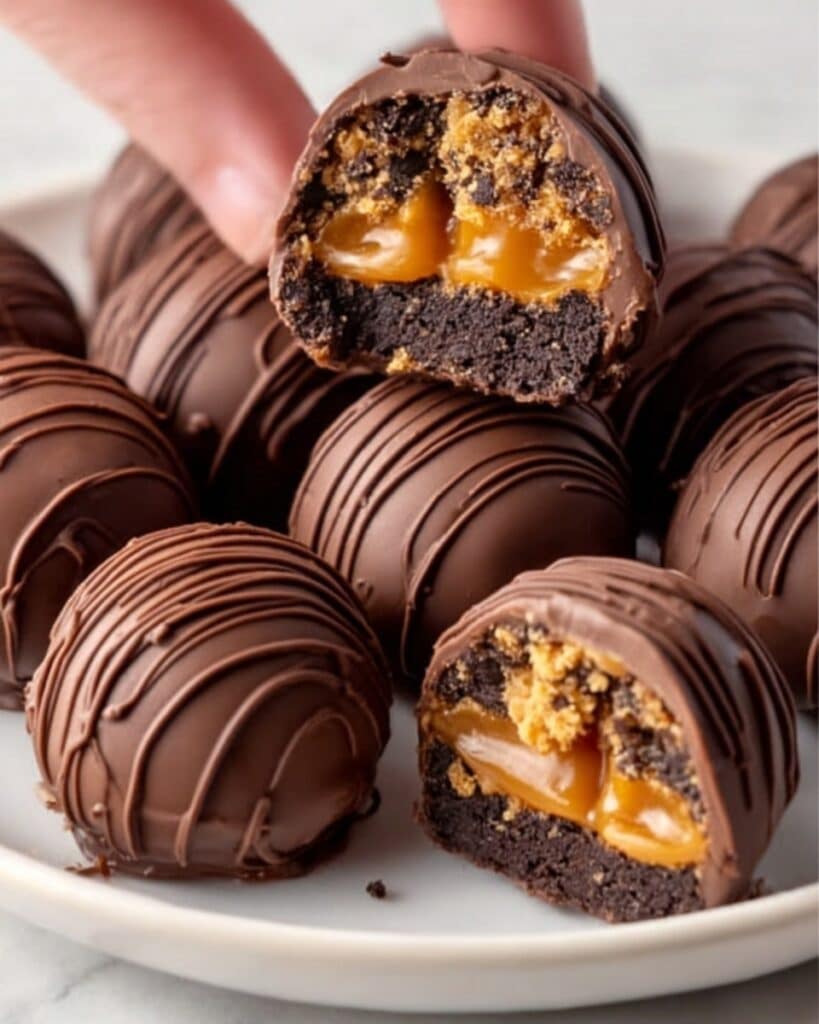 No Bake Caramel Crunch Butterfinger Truffles Recipe