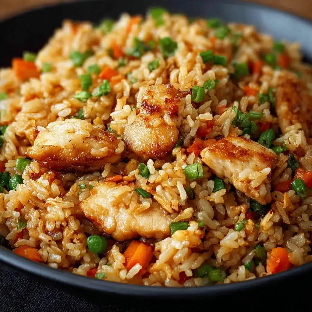 High Protein Crispy Garlic Chicken Fried Rice Recipe - Recipe Image