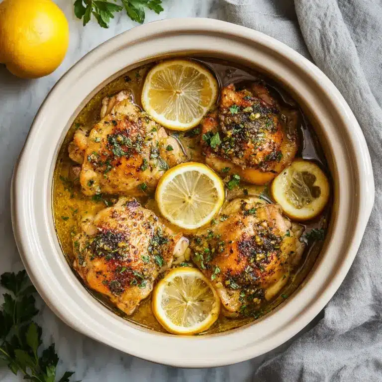 Slow Cooker Lemon Garlic Chicken Recipe