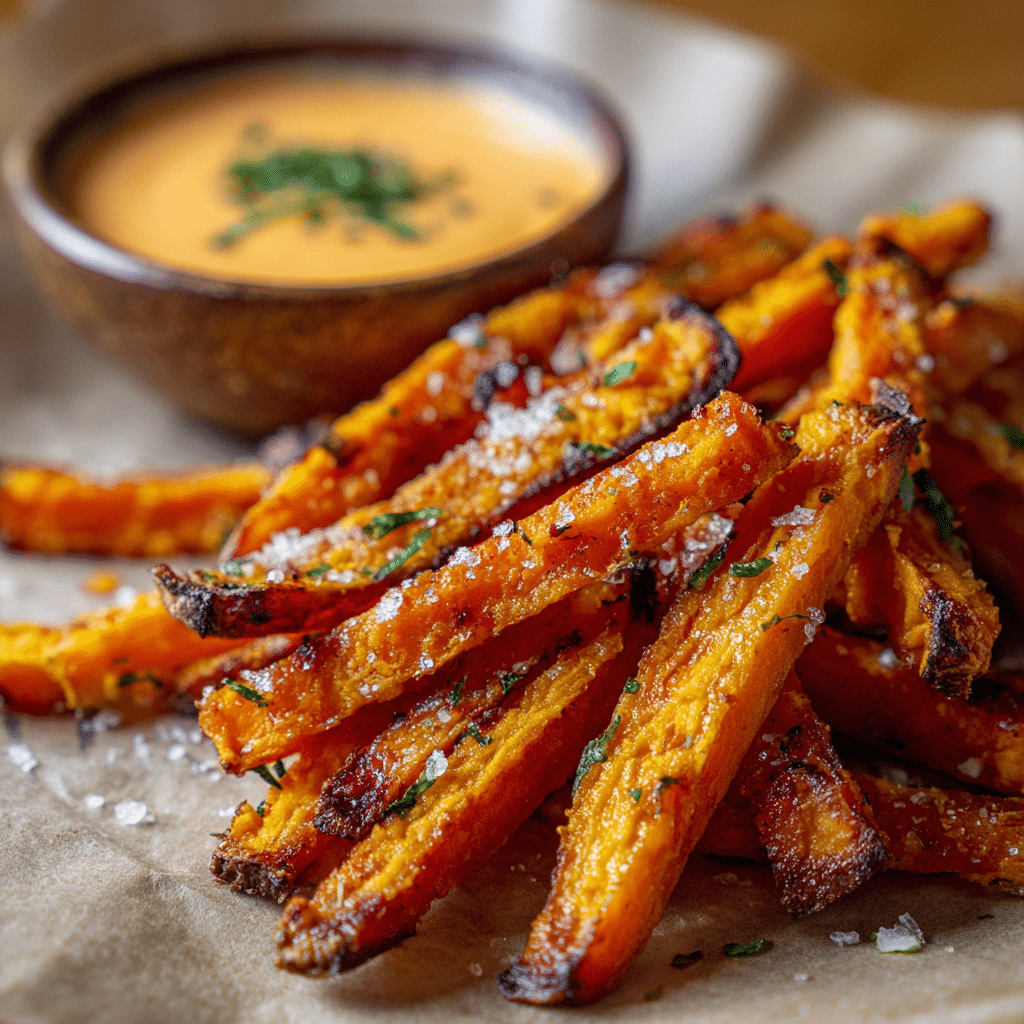 Crispy Oven Baked Sweet Potato Fries Recipe - Recipe Image