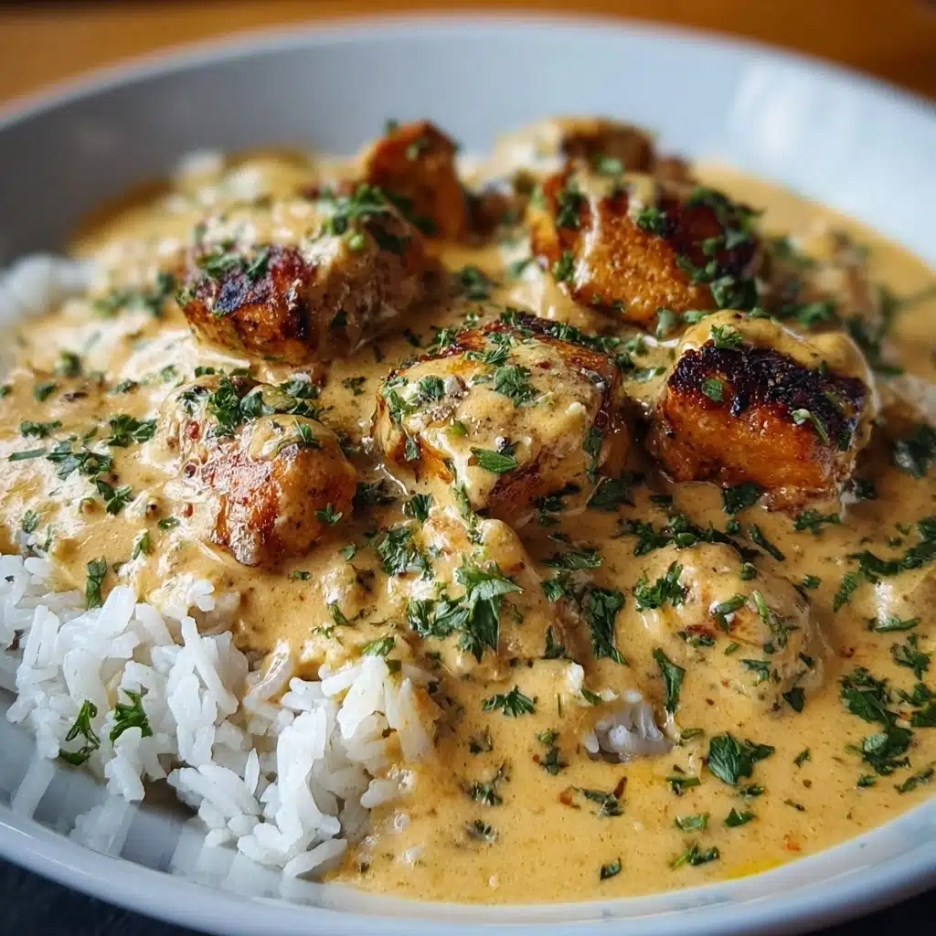 Creamy Smothered Chicken with Rice Recipe - Recipe Image
