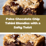Paleo Chocolate Chip Tahini Blondies Recipe
