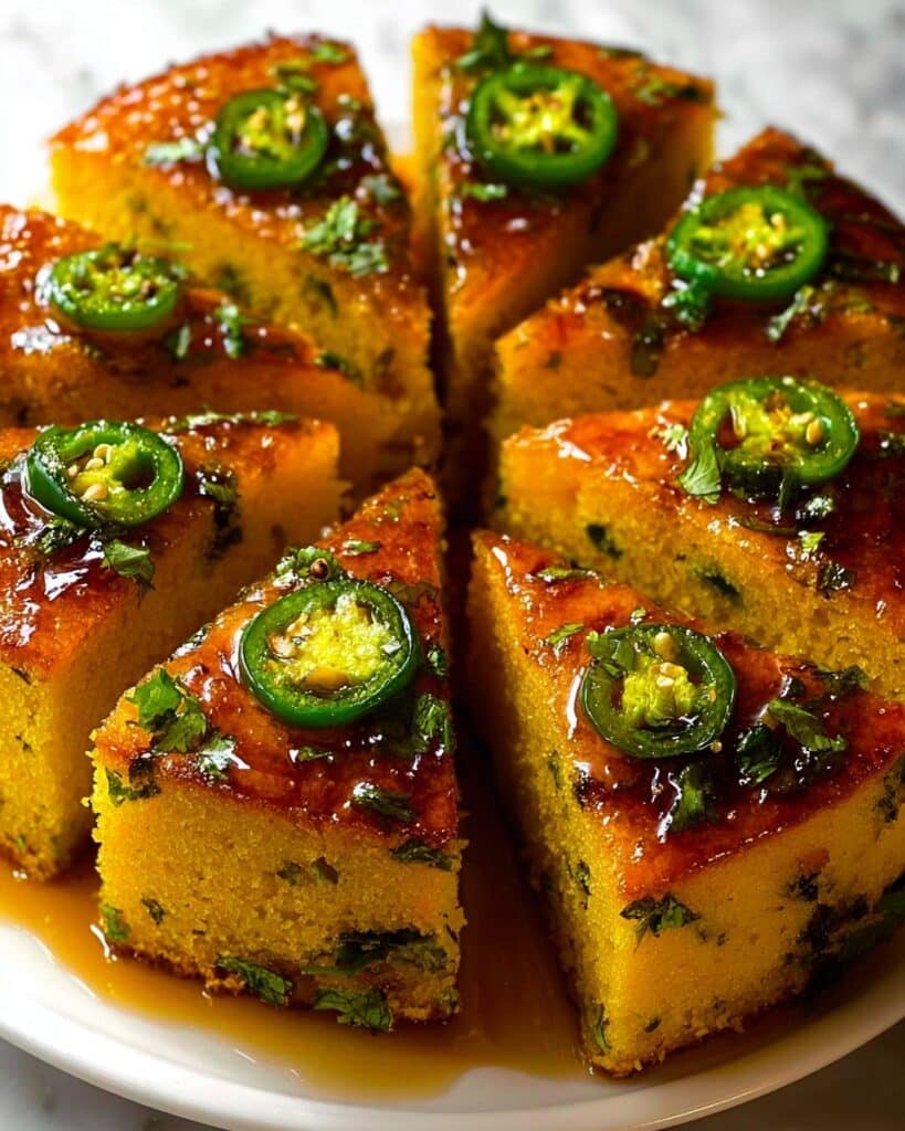 Spicy Jalapeño Cornbread Drizzled with Sweet Lime Honey Recipe