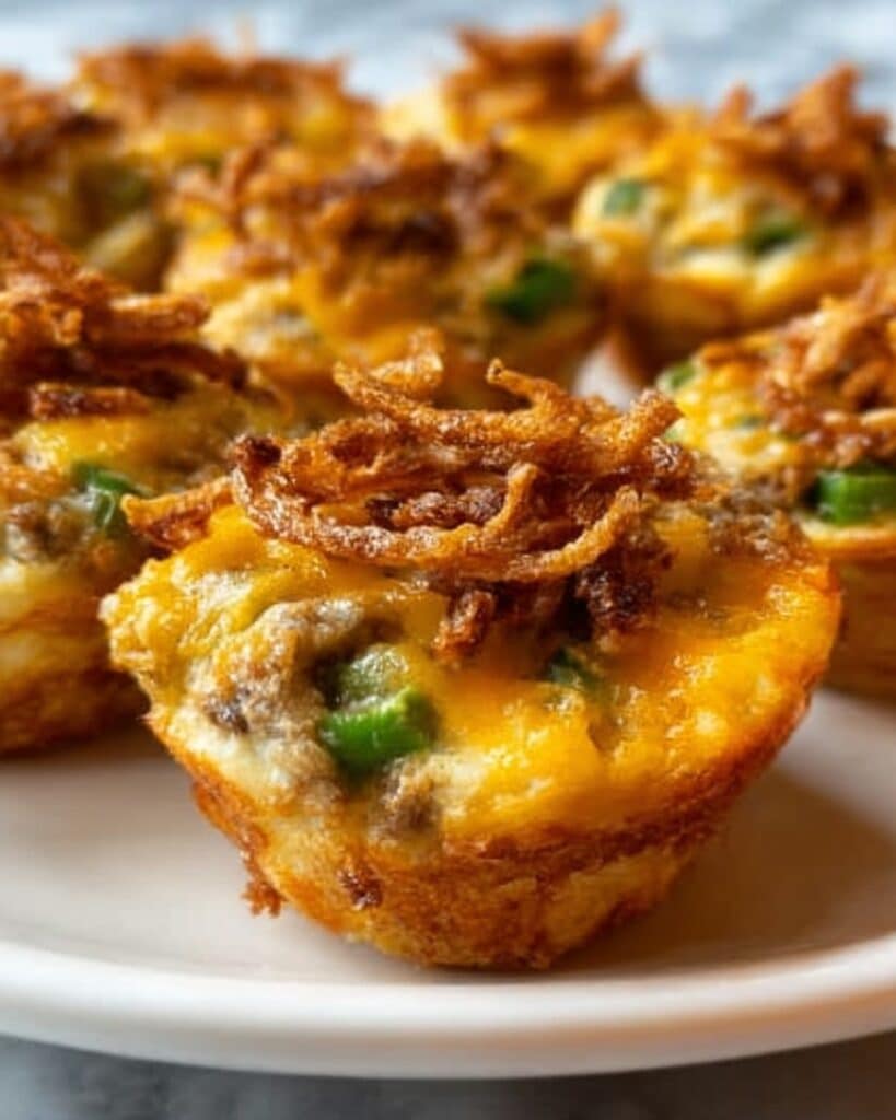 Mini Green Bean Casserole Bites Recipe