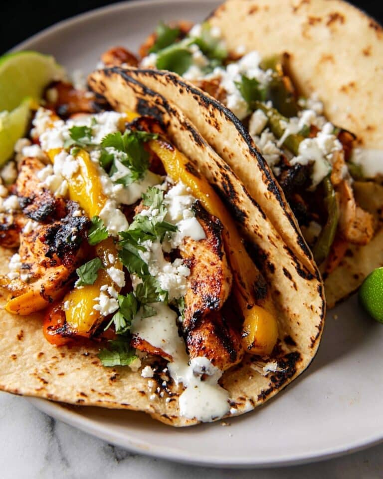 Skillet Chicken Fajitas with Creamy Jalapeño Verde Sauce Recipe