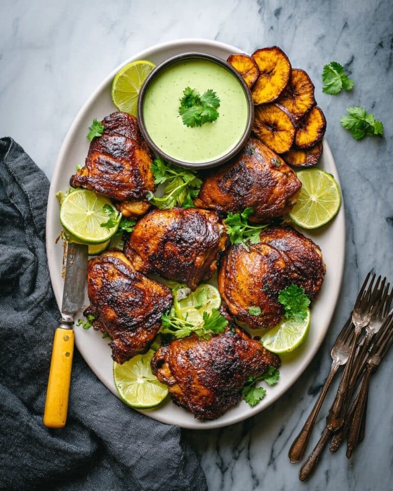 Pollo a la Brasa: Peruvian-Style Roasted Chicken with Cilantro-Lime Sauce Recipe