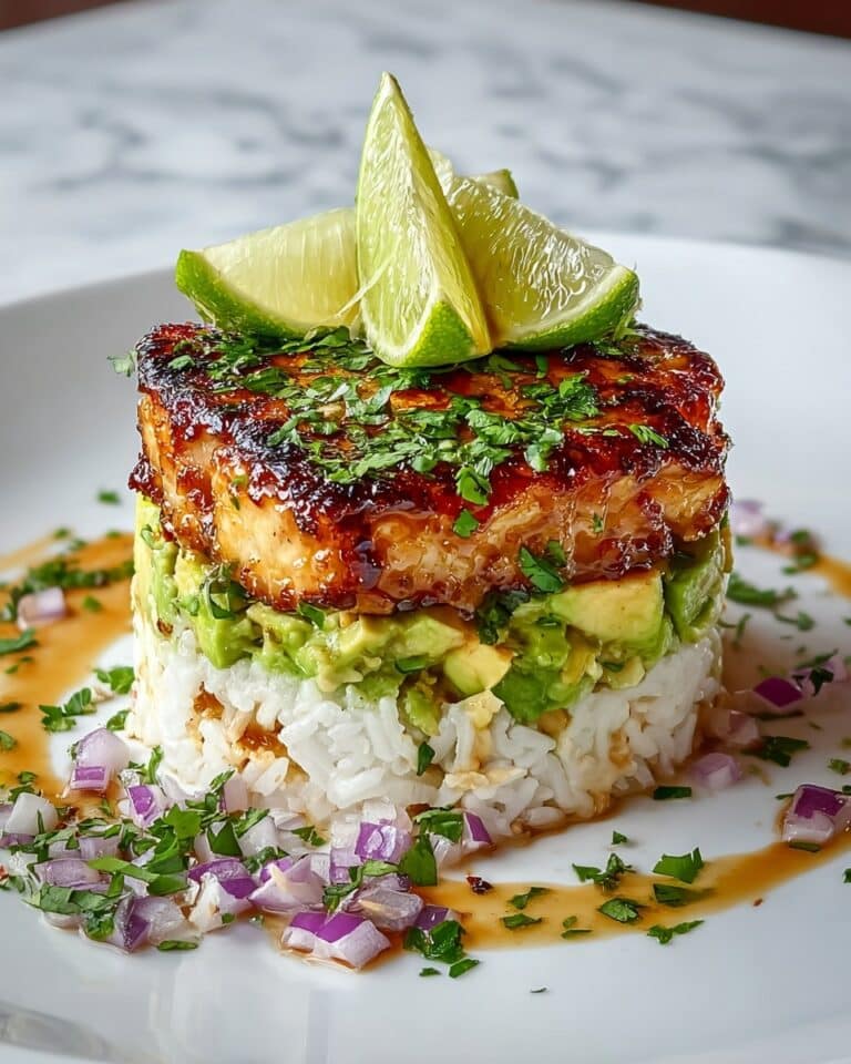 Honey Lime Chicken & Avocado Rice Stack Recipe