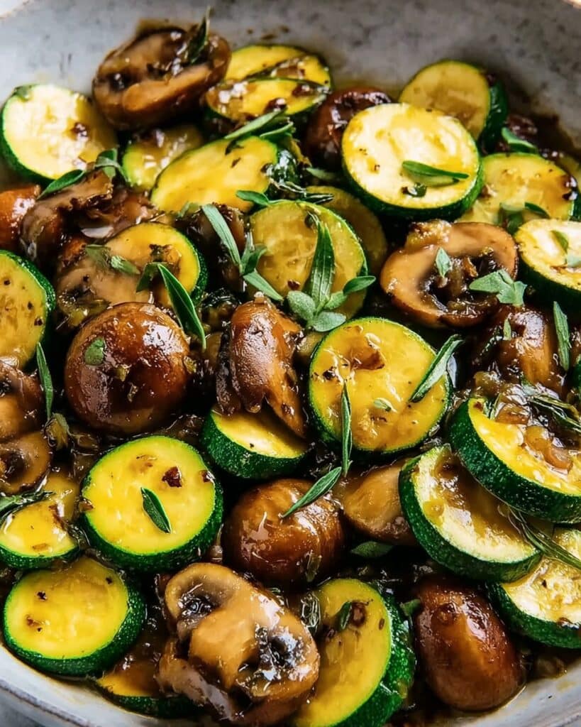 Sautéed Zucchini and Mushrooms with Garlic and Herbs Recipe