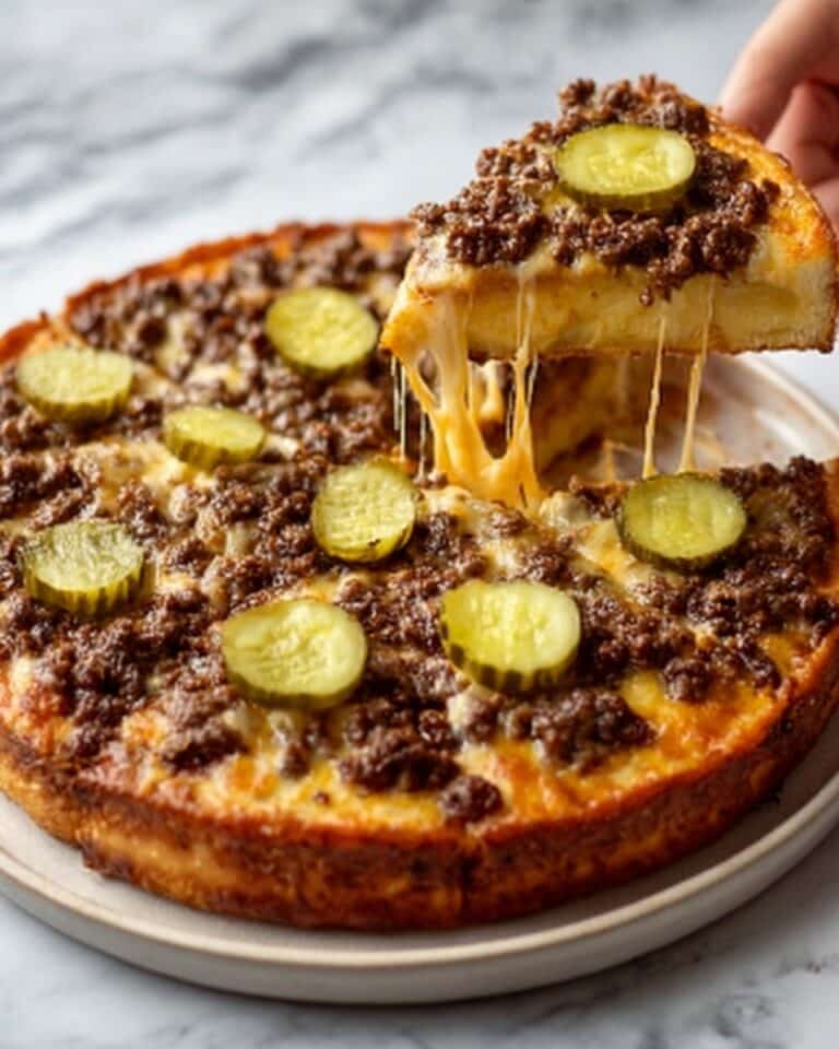 Insane Double Cheeseburger Pizza with Garlic Butter Crust Recipe