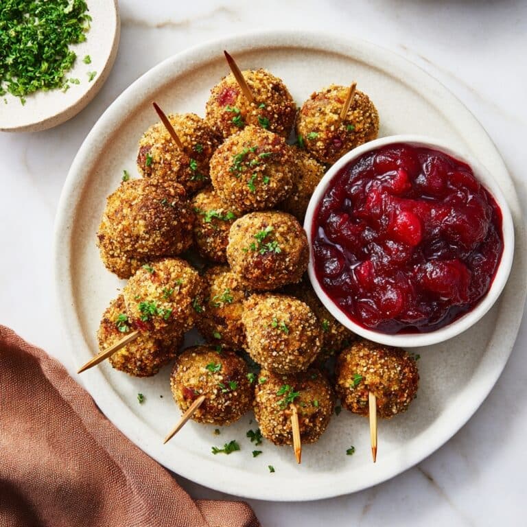 Cheese Stuffed Meatballs with Cranberry Sauce Recipe