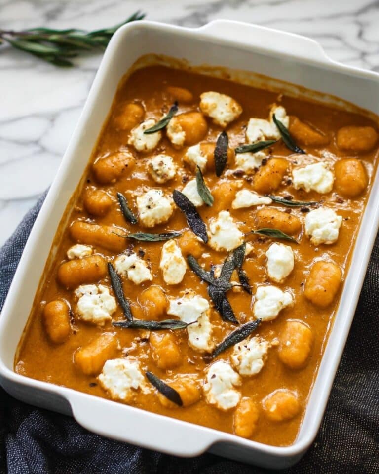 Pumpkin Gnocchi Bake with Goat Cheese and Sage Recipe