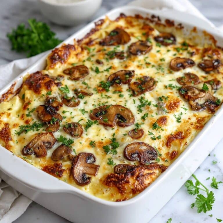 Baked Cheesy Mushrooms Casserole Recipe
