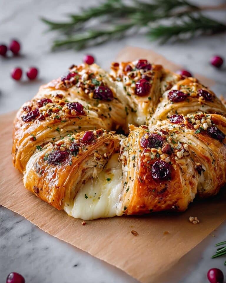 Brie Cheese and Cranberry Christmas Wreath Recipe