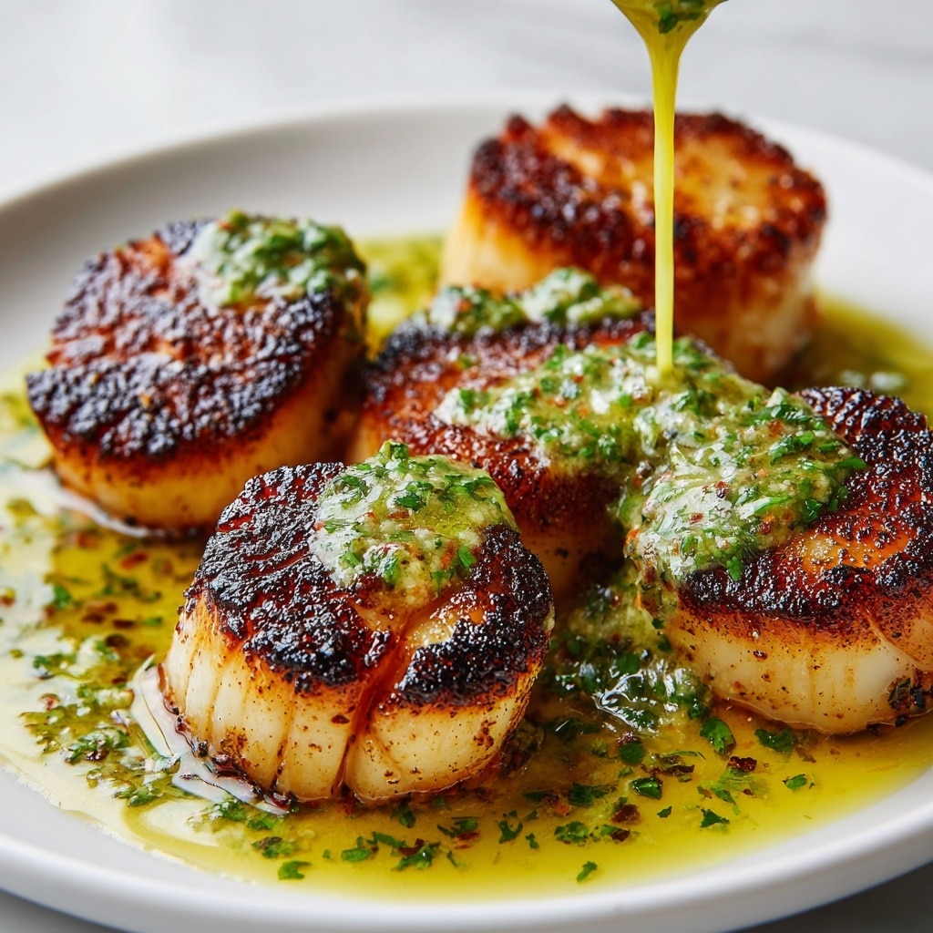 Sizzling Scallops with Zesty Lime Cilantro Sauce Recipe