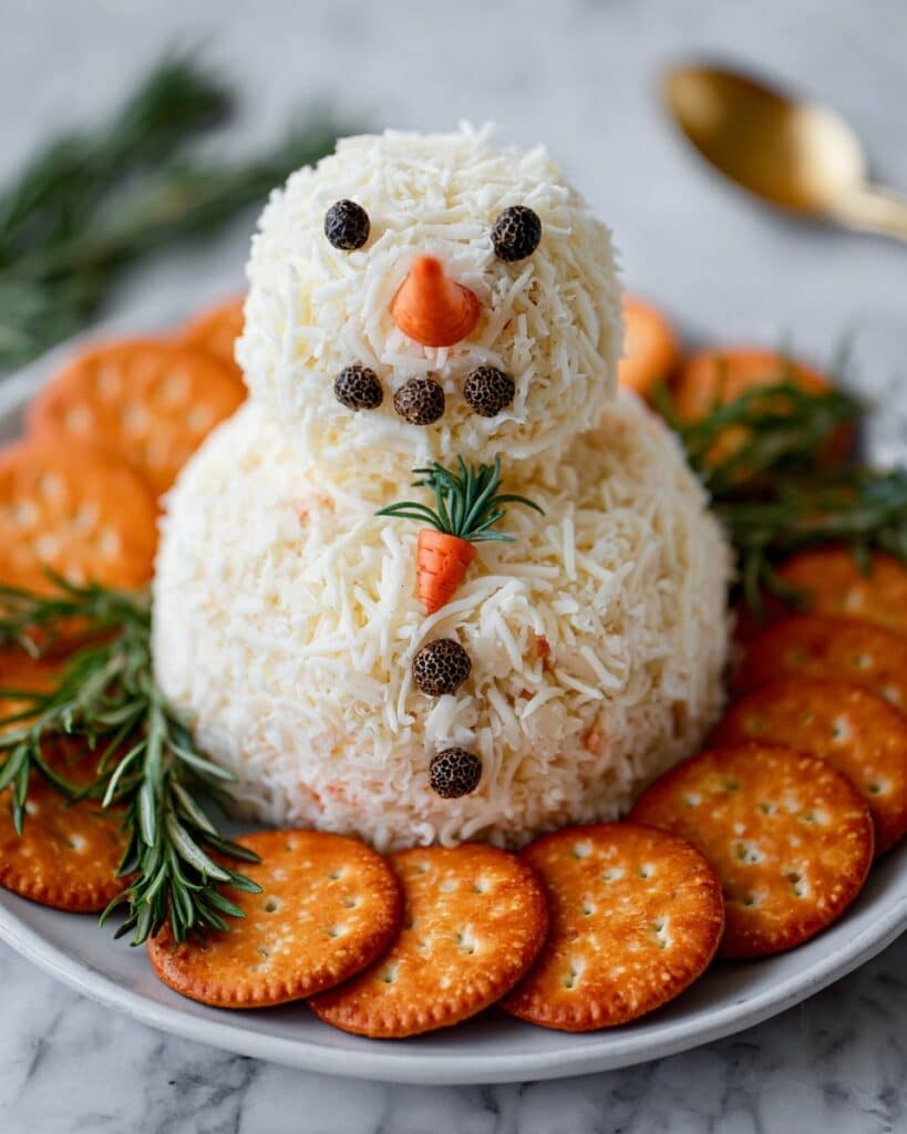 Snowman Christmas Cheese Ball Recipe