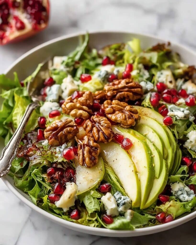Pomegranate Christmas Salad with Honey Mustard Dressing Recipe