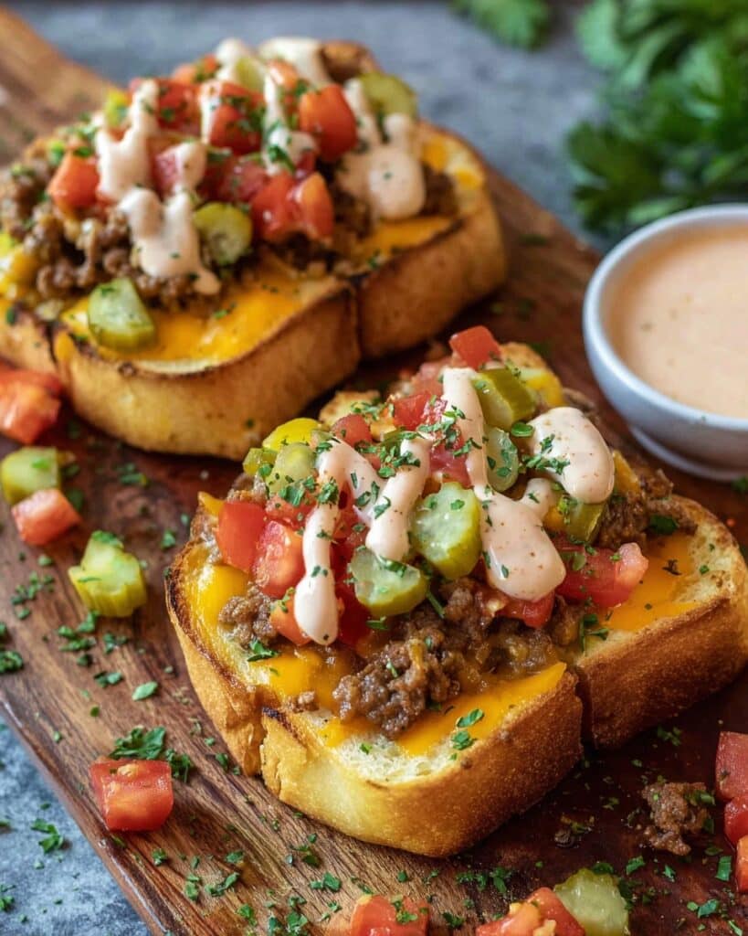 Cheeseburger Garlic Bread Recipe