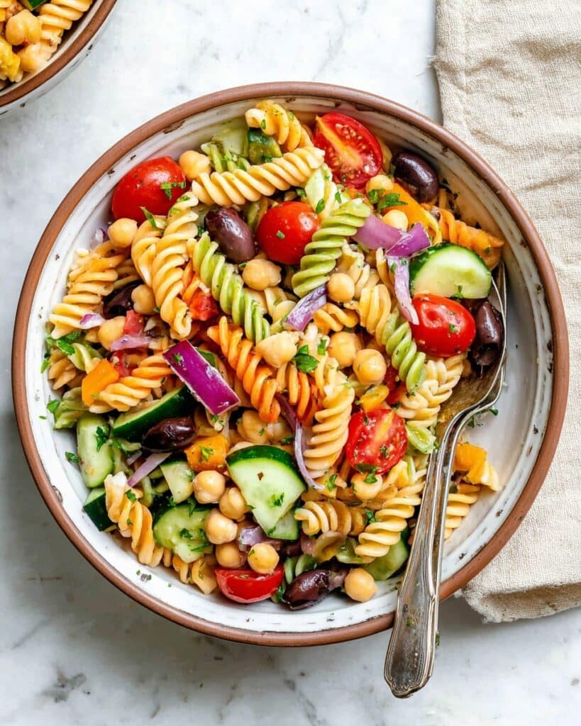 Mediterranean Vegan Pasta Salad Recipe