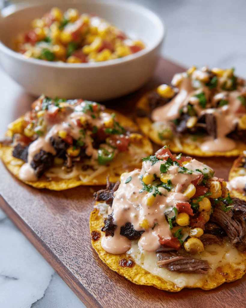 Smoked Brisket Street Corn Tacos Recipe