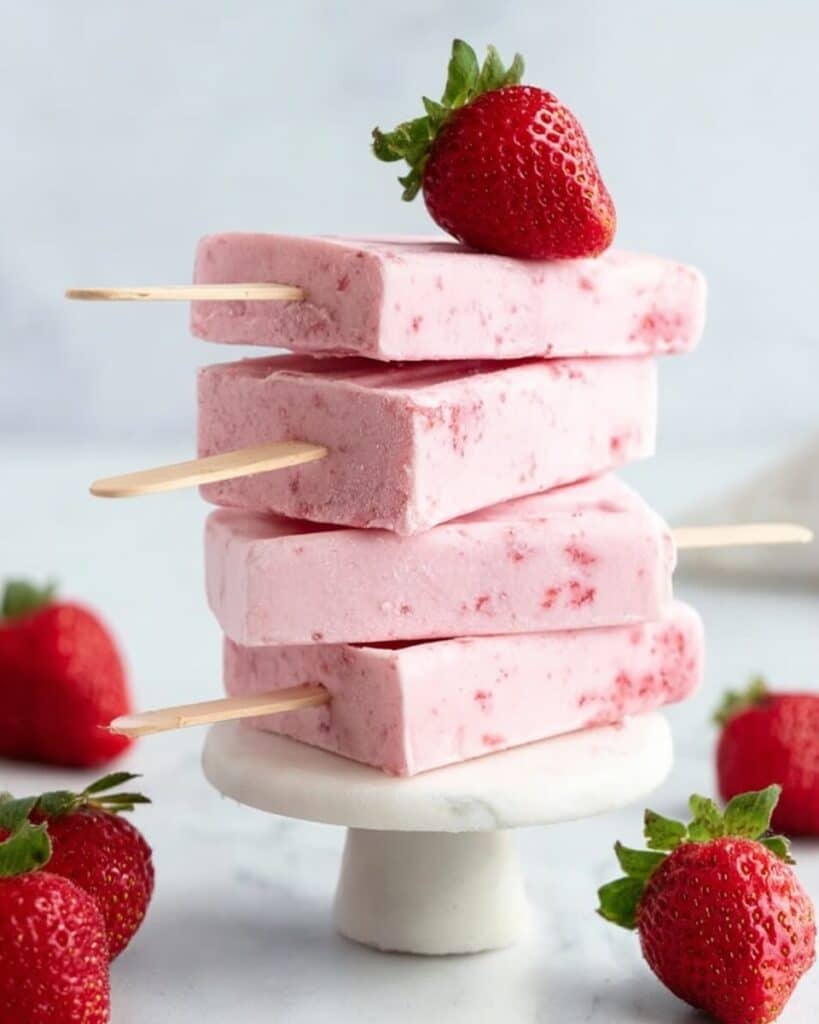 Keto Strawberry Cheesecake Popsicles Recipe