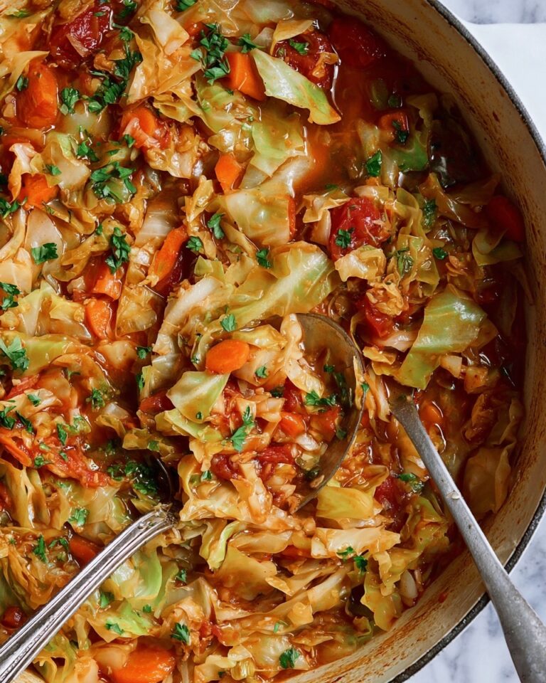 Stewed Cabbage with Tomatoes, Paprika, and Red Wine Vinegar Recipe