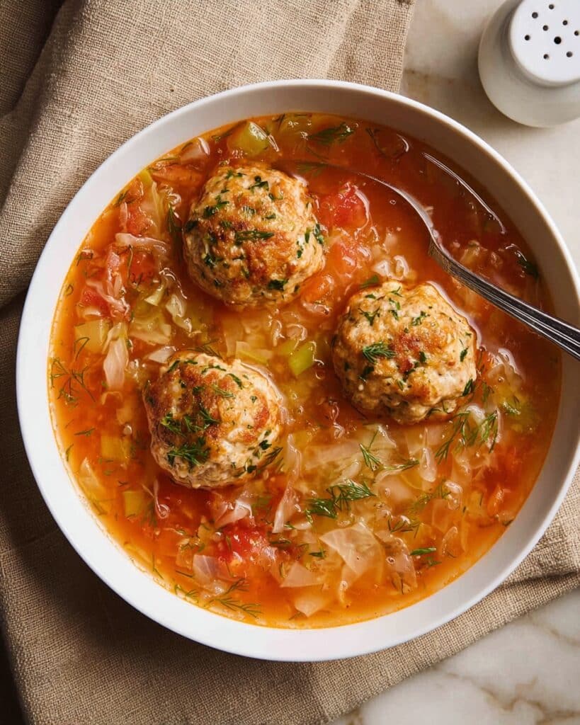 Easy Cabbage Meatball Soup Recipe
