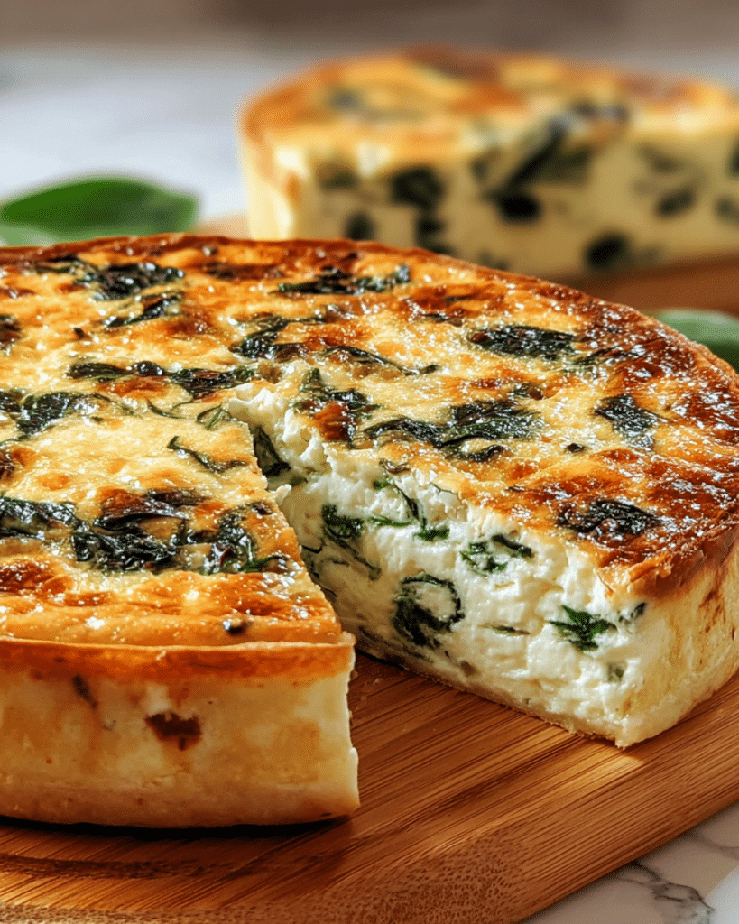Cheese and Spinach Crustless Quiche Recipe