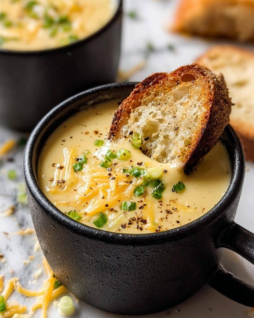 Cheddar Cauliflower & Roasted Garlic Soup Recipe
