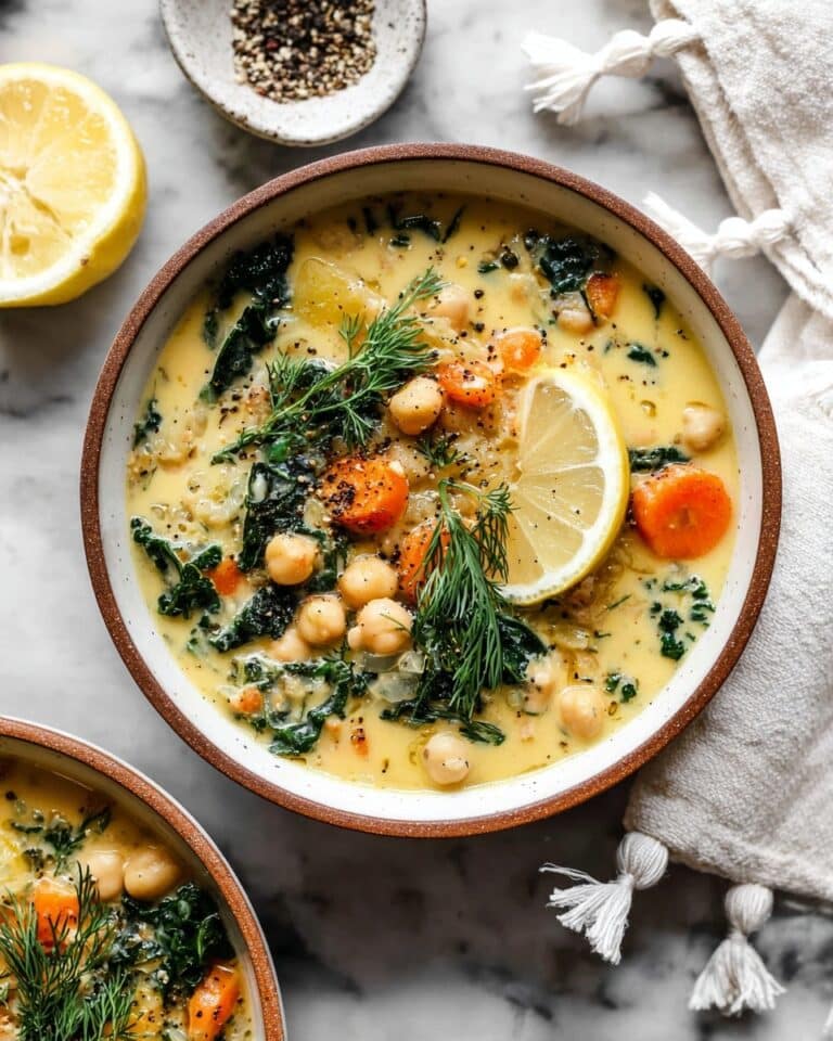 Lemony Greek Chickpea Soup Recipe