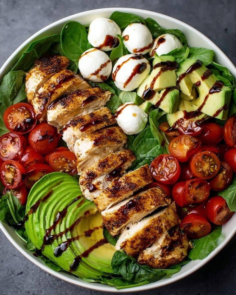 Baked Marinated Chicken Salad with Mozzarella and Balsamic Vinaigrette Recipe