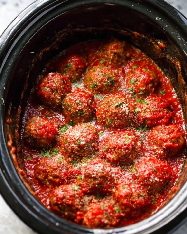 Crockpot Stuffed Meatballs with Fresh Basil and Parmesan Recipe