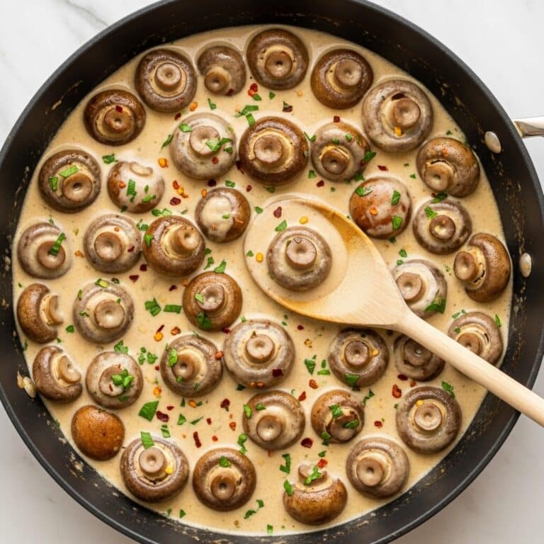 Creamy Garlic Parmesan Sautéed Mushrooms Recipe