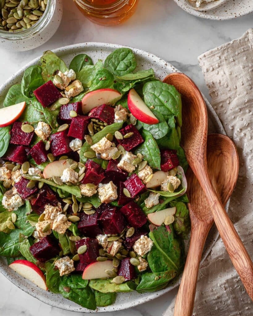 Vegan Roasted Beet Salad with ‘Feta’ and Apple Recipe