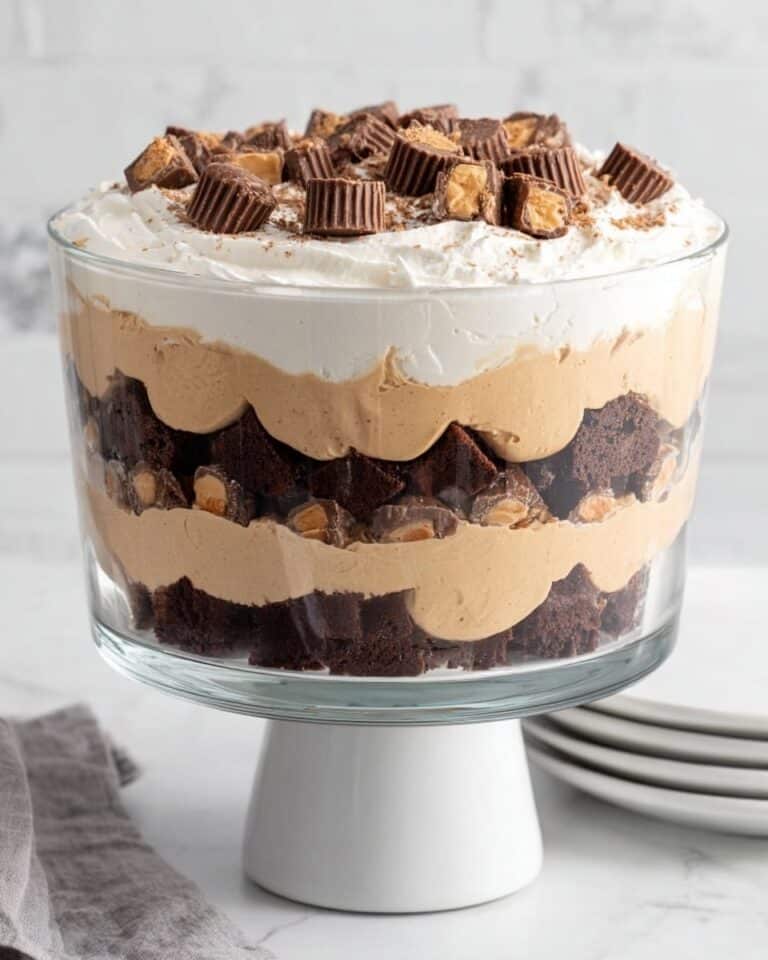 Heaven in a Bowl: Layered Brownie, Peanut Butter, and Reese’s Trifle Recipe