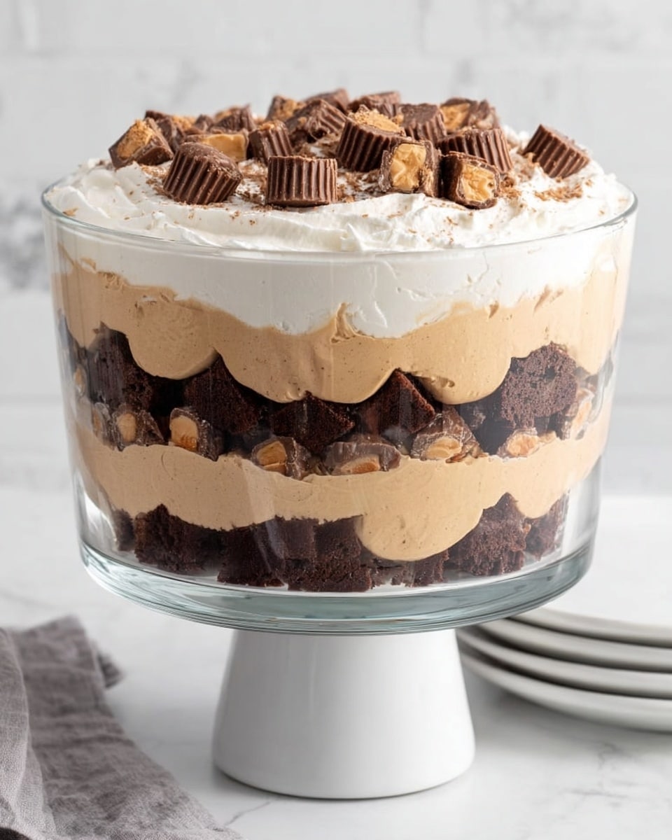 Heaven in a Bowl: Layered Brownie, Peanut Butter, and Reese’s Trifle Recipe
