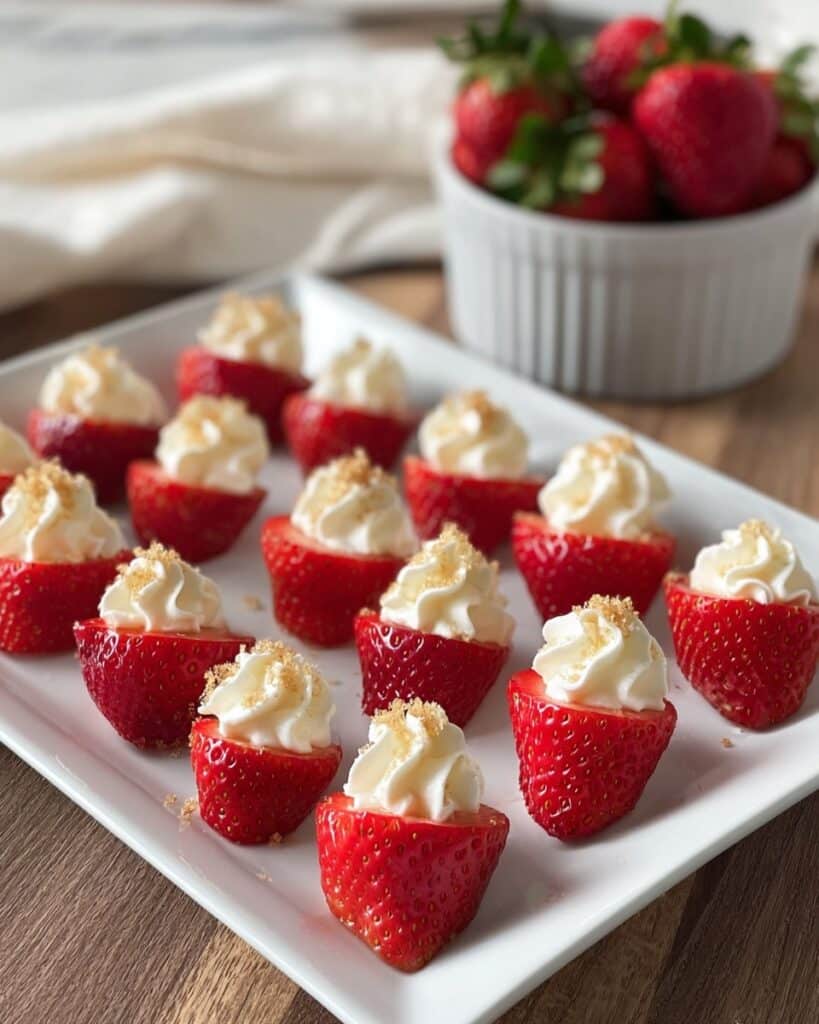 Deviled Cheesecake Stuffed Strawberries Recipe