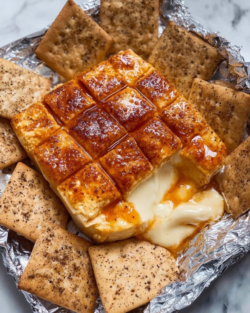 Spicy Nashville Hot Saltine Crackers with Honey-Glazed Cream Cheese Recipe