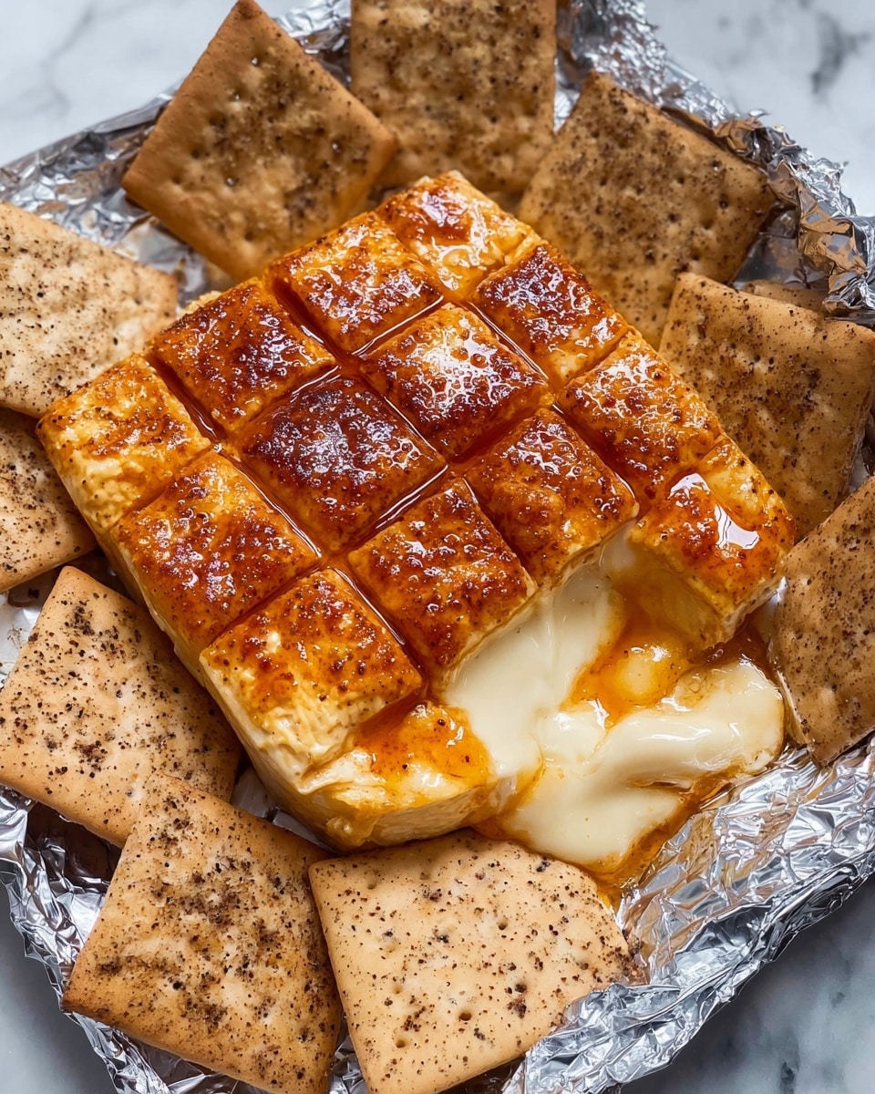 A close-up view of a white bowl filled with square crackers that are golden brown with a crispy texture. Each cracker is coated evenly with a shiny layer of seasoning that looks like a mix of spices and oil, giving them a slightly oily and crunchy look. The crackers overlap and fill the bowl, showing small holes and a rough surface on each piece. The background has a white marbled texture. photo taken with an iphone --ar 4:5 --v 7