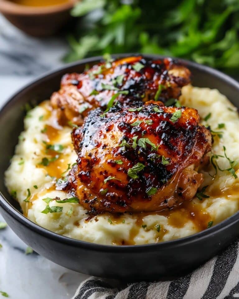 Honey Chipotle Chicken Thighs with Smoked Gouda Mashed Potatoes Recipe