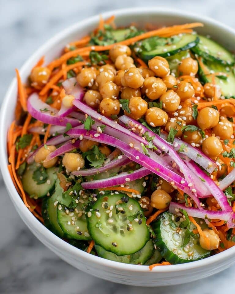 Cucumber and Chickpea Slaw with Sesame Dressing Recipe