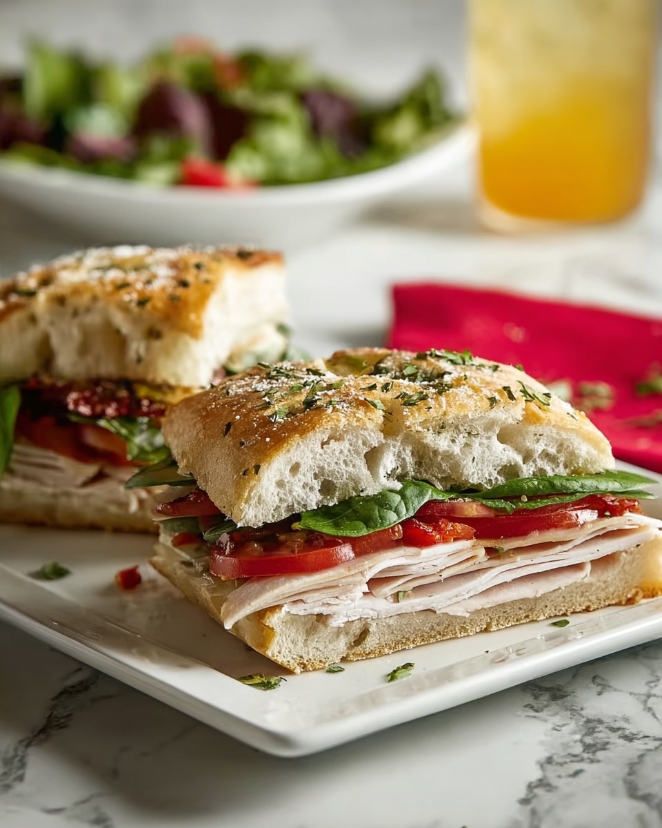 Italian Turkey Focaccia Sandwiches Recipe