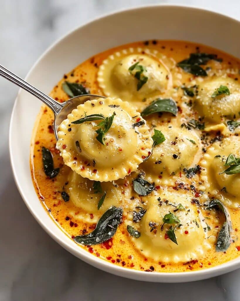 Easy Tuscan Ravioli Soup Recipe