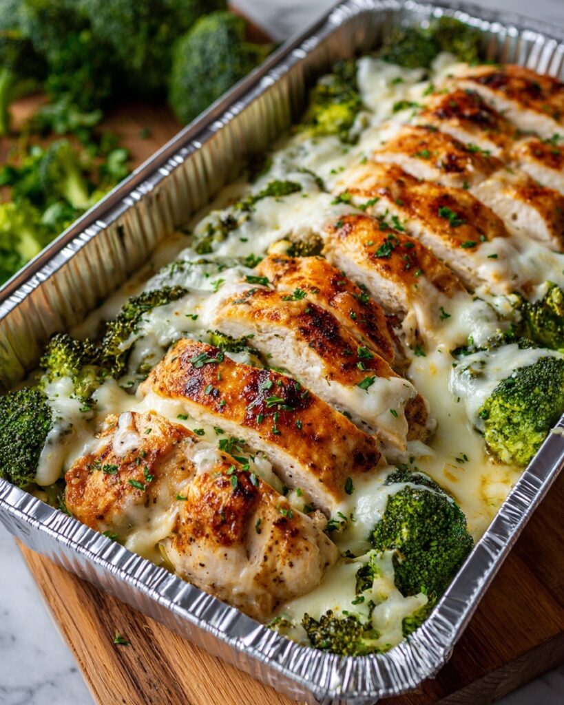 4-Ingredient Cheesy Broccoli and Chicken Bake in Foil Recipe